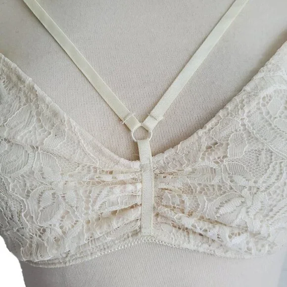 NWT VOLCOM Strappy Lace Bralette Stone Row Collection Stoned Rose (Off White) M - Picture 2 of 16